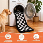Backseat Pet Bed Mat, Deluxe Dog Seat Covers,Truck Plaid Dog Bed for Car Back Seat, Non-Slip Travel Pet Mat, Back seat Extenders for Car/SUV (for L-Black/White)