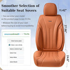 Coverado Brown Seat Covers Full Set, Luxury Leather Seat Covers for Cars, Automotive Seat Covers, Waterproof Car Seat Protector, Front and Back Car Seat Cushions Universal Fit for Most Cars