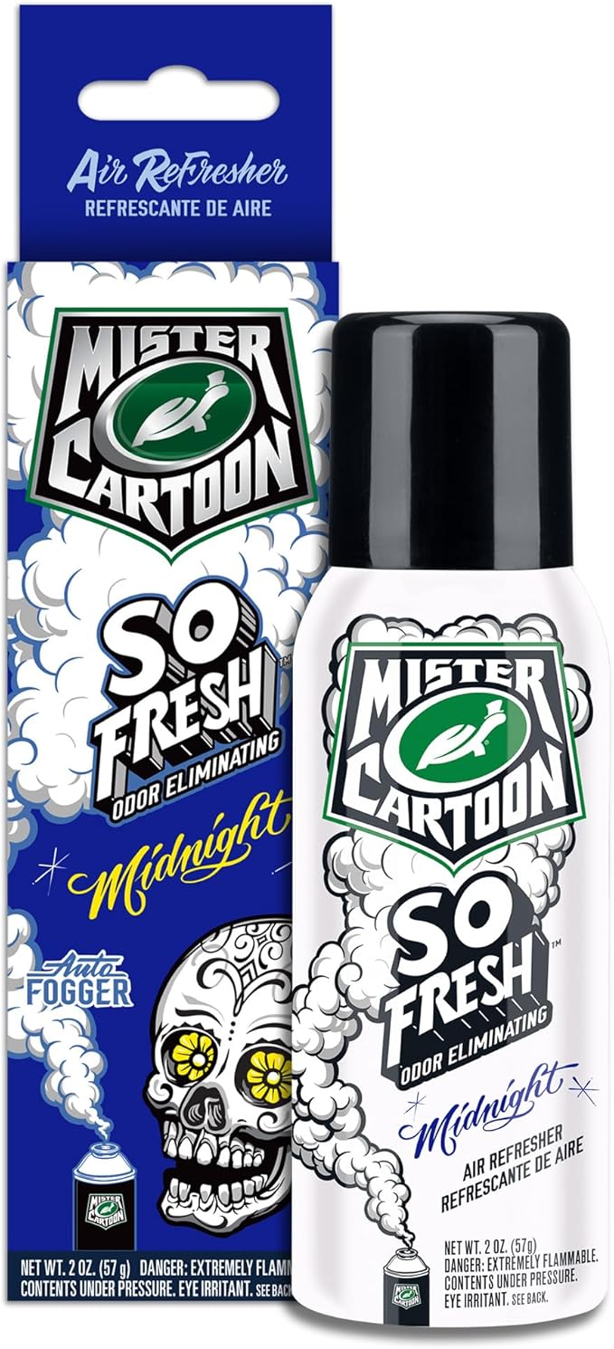 Turtle Wax X Mister Cartoon 54229 So Fresh Odor Eliminating Fogger Car Air Freshener, Long Lasting Scent, For Car and Home, 2 oz. (Pack of 1), Midnight Fragrance