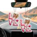Personalized Valentine's Day Car Air Freshener with Pictures, I Love You, Drive Safe, Fun Couple Gift, Hanging 2Pack
