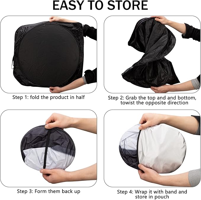 Car Windshield Sun Shade, Funny Car Eyes Sun Visor, Wear-Resistant Black Tape, Foldable 59‘’x27.5‘’/63''x31.5''