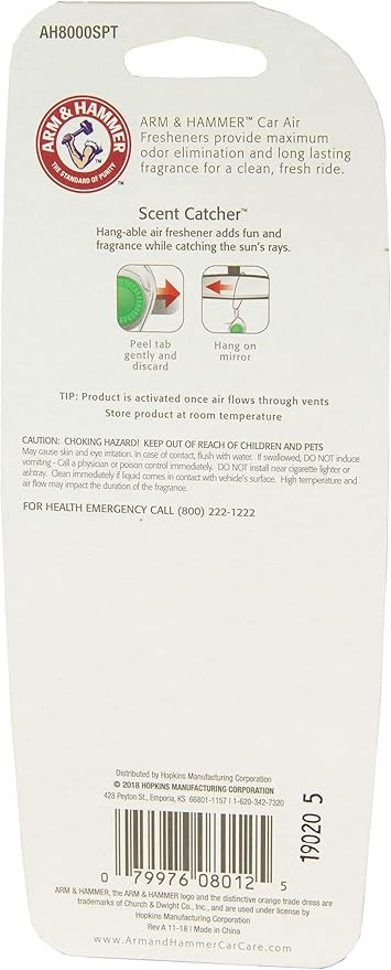 Arm & Hammer AH8000SPT Scent Catcher Car Air Freshener, Springtime