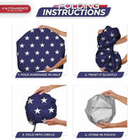 Autoamerics 1-Piece Windshield Sun Shade American Stars Flag USA Patriotic Design - Foldable Car Front Window Sunshade for Sedans SUV Truck - Blocks Max UV Rays and Keeps Your Vehicle Cool - Medium