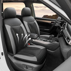GIANT PANDA Front Seat Cover for Nissan, 3D Air Mesh Car Seat Covers Custom Fit Nissan Rogue Altima Sentra Versa Kicks Frontier Murano Pathfinder Maxima Black+Gray 2-Seat