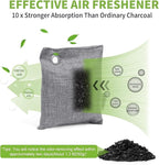 CLEVAST 16 Pack Activated Bamboo Charcoal Air Purifying Bags(8x100g, 8x50g), Natural Fresh Odor Absorber, Deodorizer and Moisture Eliminator, Air Purifier Bags for Home, Closet, Car Air freshener