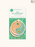 Studio Oh! Car Air Fresheners - Pack of 2 Scented Hanging Car Odor Eliminator - Unique Design with Decorative Bead - Yin-Yang Blossoms