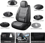 Car Seat Covers Full Set Custom Fit for Saturn ION 2003-2010,Premium Faux Leather with Lumbar Support, Breathable, Anti-Slip & Soft Touch(blackgray,Fullset)