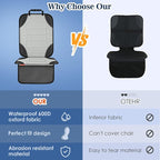 Sinvitron Car Seat Protector for Child Car Seat - Waterproof Non-Slip Leather Mat with 2 Mesh Pockets, Universal Seat Cover for Baby, Pets & Vehicles(2-Pack, Grey)