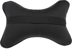 Car Neck Pillows Both Side Pu Leather 2pieces Pack Headrest Gogodog Fit for Most Cars Filled Fiber Universal Car Pillow (Black Blue)