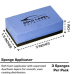 Sponge Applicator Kit 3 Pack with Microfiber Cloths | Perfect for Ceramic Coating, Nano Coating, Glass Coating, Tire Shine Detailing (3" Sponge Kit)