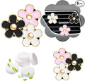 NBTEPEM 6 PCS Daisy Flower Air Vent Clip Car Decoration Accessories Air Conditioning Outlet Clip Car Air Freshener Clip Charm Car Interior Decor(3 cm, 3.3 cm, White, Pink, Black)