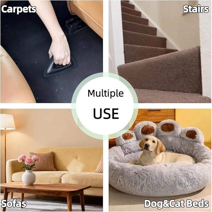Pet Hair Removal Tool, Carpet Dog Hair Remover for Car Interior- Rapid Removal, Durable & Ergonomic, for Car Mats, Couch, Furniture, Carpets (Brown)