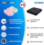 SAIREIDER Office Chair Cushion, Car Seat Cushion, Memory Foam Coccyx Cushion Pads for Tailbone Pain, Sciatica Relief Pillow, Correct Sitting Posture (Pink)