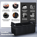 Sposuit Trunk Organizer for Car - 70L Collapsible Car Storage with 11 Pockets & Reinforced Handles, SUV Trunk Organizers for Grocery Cargo(Black, 2 Pack)
