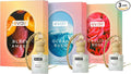 Evair Combo Pack of Car Air Freshener with Essential Oils Fragrances Black Amber, Ocean Rush & English Rose in Glass Bottle with Wooden Diffuser Lid | Each 10 ml- Pack of 3