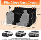 Mancro Floor Dog Hammock for Truck with Flip Up Rear Seats, Waterproof Truck Dog Seat Cover Back Seat with Mesh Window, Compatible with F150, Chevy Silverado & RAM, Black