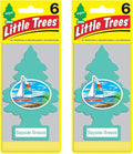 Little Trees Cardboard Hanging Car, Home & Office Air Freshener, Bayside Breeze (Pack of 12)