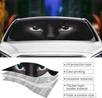 Black cat Eyes Car Windshield Sunshade Front Window Sun Visor Protector Foldable Shield Cover for Truck SUV