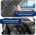 GENANY Black Cat Family Funny Windshield Sun Shade for Car SUV Truck (55x30 Inches), Sun Shade Windshield, Shades for Front Windows, Halloween Auto Gift, Christmas Car Decor