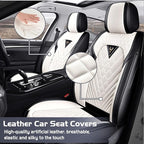 Truck Seat Covers for GMC Sierra 2500 2007-2026, Waterproof Premium Leather Full Coverage Car Seat Cover, Muscle Sport Style Auto Interior Seat Cover Sets (Front Set/Black White)