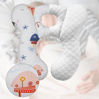 Baby Travel Pillow, Upgrade U-Shape Infant Pillow for Car Seat Pushchair and Stroller, Soft Comfortable Sleep Cushion for Kids Newborn and Toddler -Starfish White
