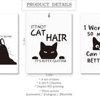 Mancheng-zi Funny Black Cat Car Air Freshener 3Pcs, Cat Mom Dad Gifts for Owners Lovers Air Freshener Hanging for Cars Closet Drawer or Books, Cute Kitty Car Accessories Mirror Decor for Women Men