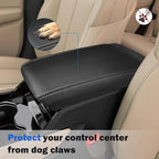 INTGET Center Console Cover for 2026 Jeep Grand Cherokee 2022 2023 2024 2025/Grand Cherokee L Accessories 2021-2026 Car Armrest Arm Rest Box Dog Seat Cover Console Lid Protector(Carbon Fiber Texture)