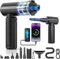 Cordless Handheld Vacuum with 6000mAh Power Bank & LED Light – 3-in-1 Car Vacuum, Air Blower & Phone Charger, 20,000Pa Strong Suction, 1lb Mini Vacuum for Car, Home, Pet Hair & Travel