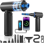 Cordless Handheld Vacuum with 6000mAh Power Bank & LED Light – 3-in-1 Car Vacuum, Air Blower & Phone Charger, 20,000Pa Strong Suction, 1lb Mini Vacuum for Car, Home, Pet Hair & Travel