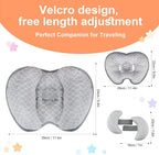 KAKIBLIN Baby Neck Pillow for Head, 2 in 1 Travel Pillow Baby Car Seat Head Support Banana Neck Pillows for Infants Small Boys and Girls, Support for Stroller,White Cloud