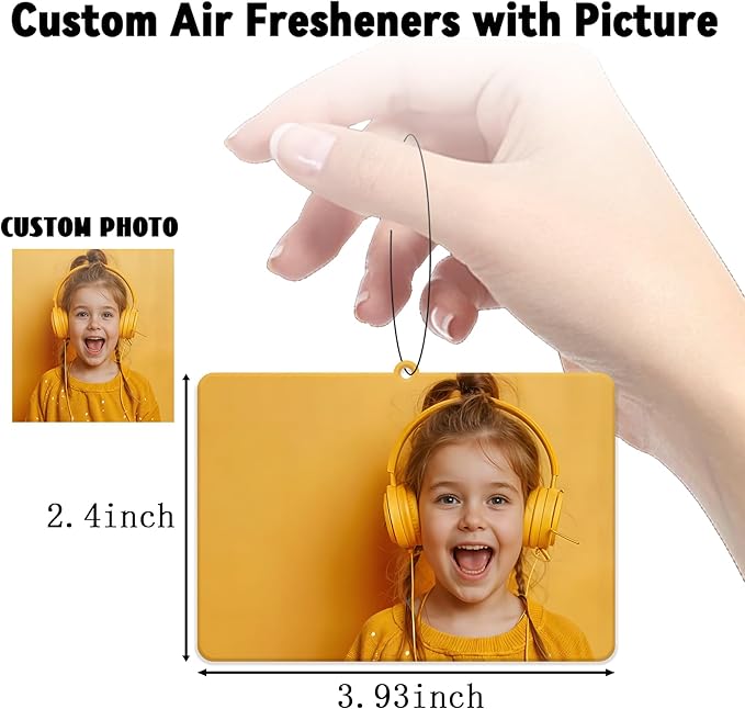 10-100Pcs Custom Logo Air Freshener for Car Bulk,Wholesale Personalized Double-Sided Car Air Fresheners with Photo Text Logo (10 Horizontal Rectangle)