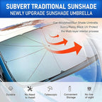 1 PC Windshield Sun Shade for Car, Foldable Reflective Sunshade for Car Front Window Protect Vehicle from UV Sun and Heat, Keeps Vehicle Cool Fit Most Vehicles (55 x 31 inches)
