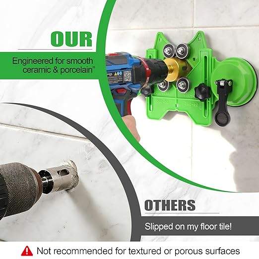 Diamond Hole Saw Kit, 10 PCS Tile Brazed Drill Bits Set with Double Suction Cup Guide, 6-50 mm Dry/Wet Hole Saws for Ceramic, Glass, Porcelain, Marble, Granite
