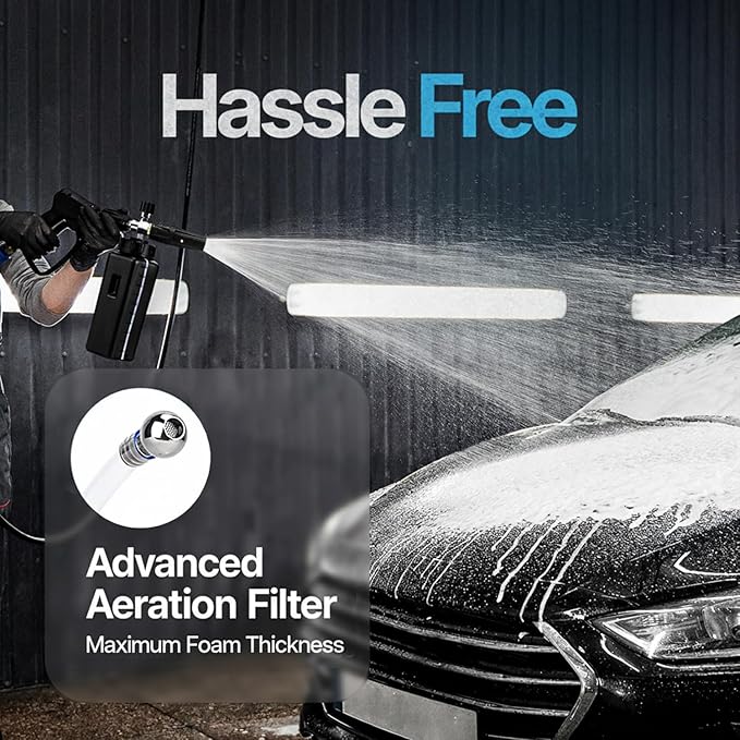 Foam Cannon for Pressure Washer Wide Mouth | High Performance 1/4'' Quick Connector Adjustable Thick Snow Foam Lance | 1.1mm Orifice Pressure Washer Soap Attachment Foamer Car Detailing Soap Cannon 1L
