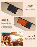 Car Air Freshener-The Original Wood Air Freshener for Visor Clip - Long Lasting Car Odor Eliminator and Scent Diffuser for Cabin, Truck & SUV-Includes 1 Metal Clips-Teak