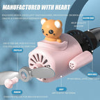 Car fragrance diffuser pilot air outlet cartoon rotating fan leaf perfume cute shape freshener with 2 fragrances (R3-PINK) 1 Count