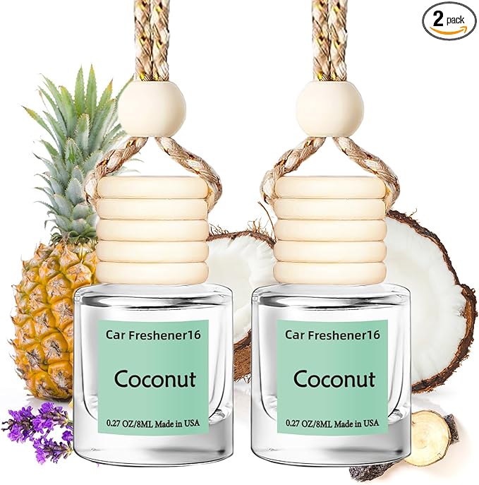 Hanging Car Air Freshener, Long Lasting Scent, Cute Air Fresheners for Women, 2 Pack Non-Toxic Essential Oil Diffuser, Made in USA