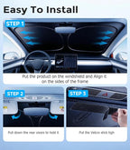 DMJN Windshield Sun Shade for Ford Explorer (2020-2026), Car Sunshade for Front Windshield [100% Efficient Block UV & Scorching Sun] UPF50+ Heat Block - Protect Interior & Keep Cooler