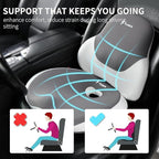 FLORICH Seat Cushion and Lumbar Support Pillow for Office Chair Car Neck Headrest Pillow 100% Memory Foam Seat Pads Pressure Relief Back Cushion and Carseat Pads(Grey)