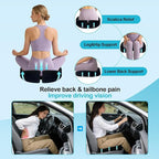 Car Seat Cushion for Long Sitting - X Large Premium Gel & Memory Foam Office Chair Cushion for Back,Sciatica,Coccyx,Tailbone Pain Relief, Driver Pillow for Auto, Gaming,Desk, Wheelchair,Truck (Black)