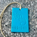 Air Flair | Leather Car Air Freshener | Rectange Just Pray (Turquoise, Vanilla Leather)