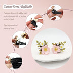 Flower Car Vent Clips 2pcs Pink Daisy Bouquets Flowers Air Freshener Girly Car Decorations Interior Aesthetics for Women Refillable Car Diffuser