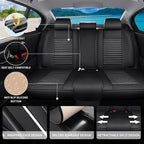 Car Seat Covers Full Set Fit for Toyota Prius 2001-2026, Premium Faux Leather Car Seat Protector, Breathable, Anti-Slip, Comfortable & Durable (Black&White,Full Set)