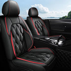 AOMSAZTO Front Seat Covers Fit for Toyota RAV4 2007-2026 Waterproof Faux Leather Car Seat Cover Compatible with Airbag(2PCS Front, Black&Red)