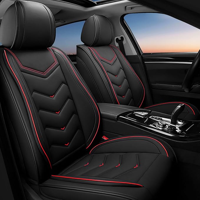Car Seat Covers Fit for Infiniti g37 2000-2026, Stylish Sport Seat Covers, Waterproof Wear-Resistant Premium Nappa Leather Car Seat Cover.(2 Pcs Front/Black)