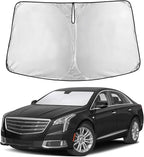 EcoNour Windshield Sunshade Compatible for Cadillac XTS 2013-2017 2018 2019, Sun Visor for Front Windshield & Window Sun Shade Cover, UV Heat Blocker & Protector, Car Accessories
