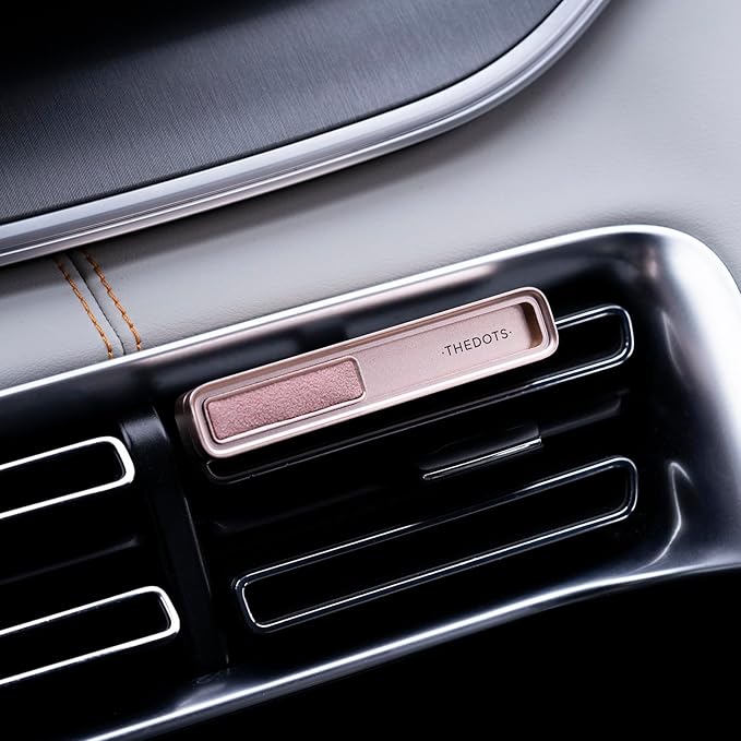 THEDOTS Pink Car Air Freshener, Magnetic Slide Vent Clip, 2 Refills Cashmere Wood Scent, Aesthetic Car Decor for Women