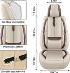 Fit for 98% of Mercedes Benz Car Seat Covers, Premium Nappa Leather Seat Cover, Fully Wrapped Protect Modern Style Seat Cover (2-Seat Standard, Beige & Brown)