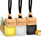 Car Air Freshener Hanging 3 Pack, Air Fresheners Diffuser - Leather, Cologne, Sweet Tobacco Fragrance Oil Air Diffuser for Men, 45+ days Long Lasting Fragrance 0.27 FL OZ/8ML