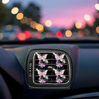 Maitech Car Air Fresheners Vent Clips for Women,4 Pcs Cute Dual Butterfly Diamond Rhinestone Air Freshener Vent Clip Sparkly Bling Car Accessories for Women (Pink)